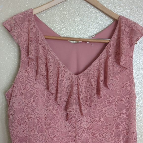 ⚡3x1 Bundle Lace Tops Anne Klein Black Lace Blouse, Red & Pink Mauve - Picture 13 of 16